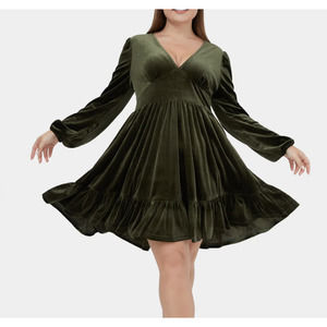 Halara Velvet Long Sleeve Mini Dress - S